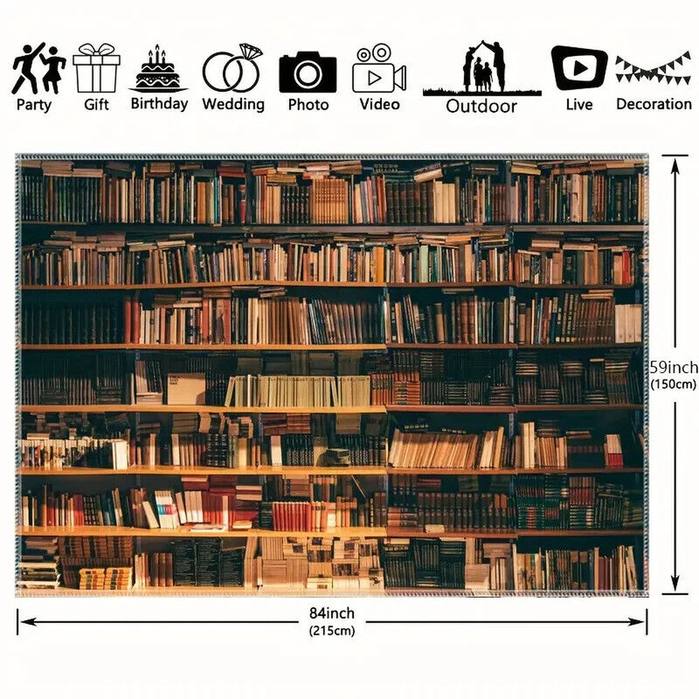 Vintage Bohemian Bookshelf Fabric Tapestry 84" x 59" NEW! Home & Garden:Home Décor:Tapestries Style Your Walls